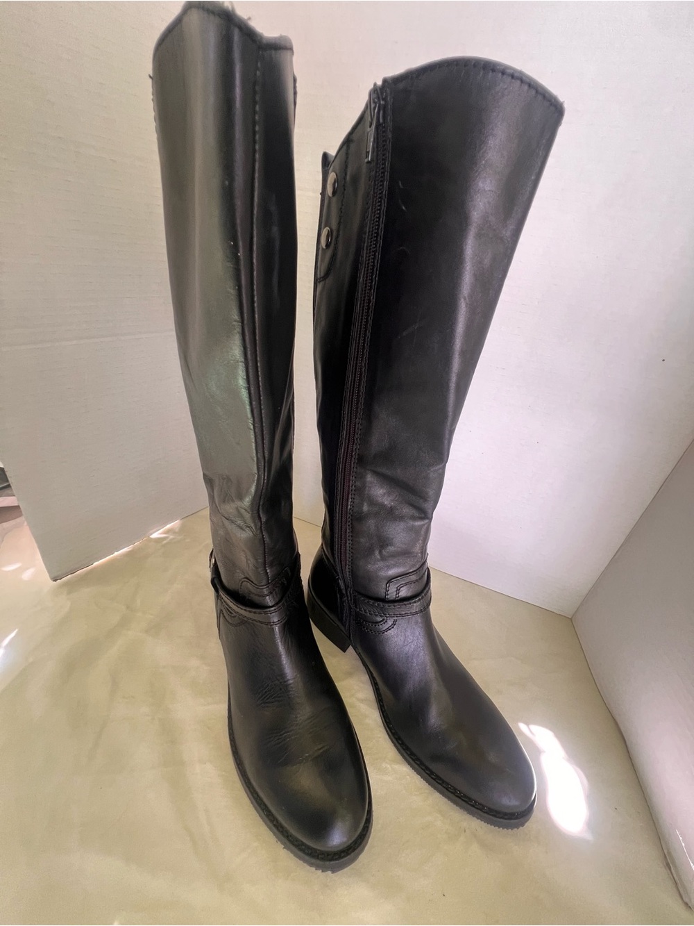 Seychelles Black Tall Leather Riding Boots